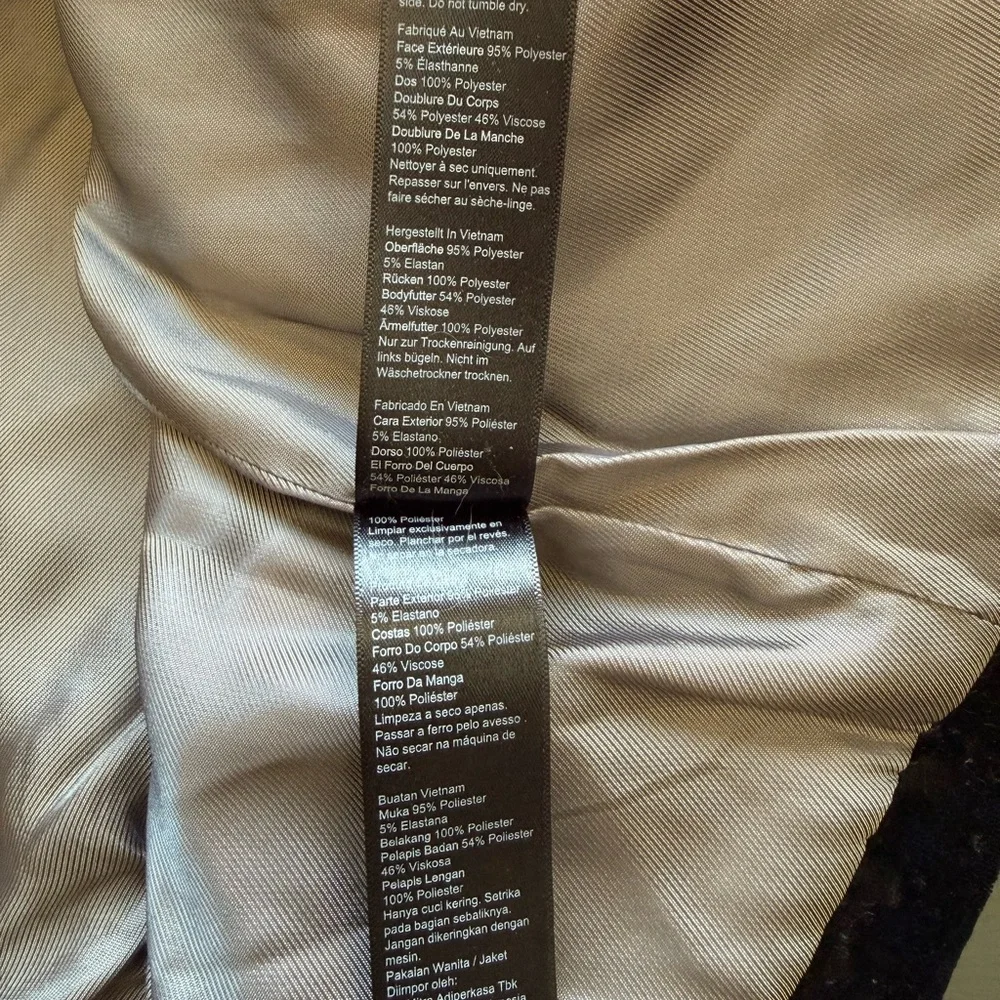 Topshop Black Crushed Velvet Blazer US 10 Double Breasted - Picture 13 of 13